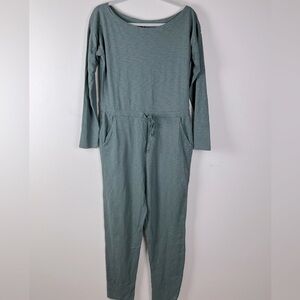 bobi Los Angeles | Long Sleeve Drawstring Waist Romper Khaki Green | S